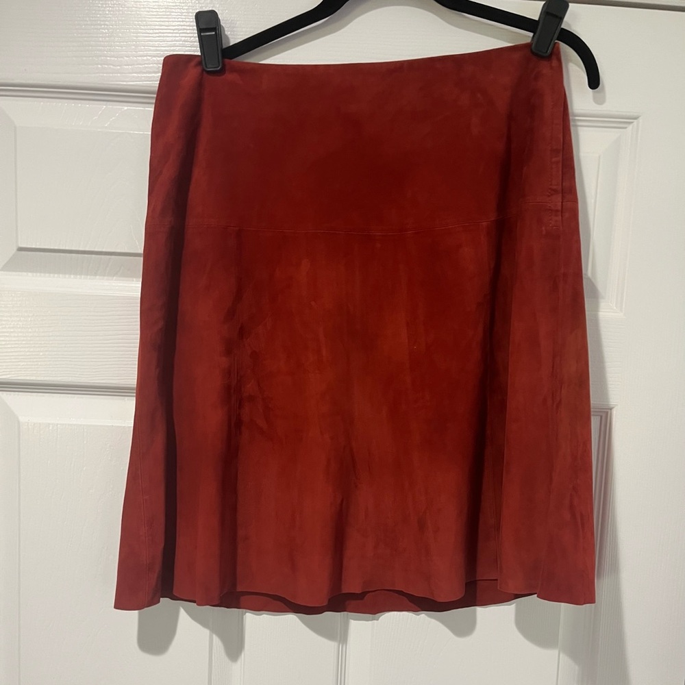 Sundance Rich Red A-Line Suede Skirt